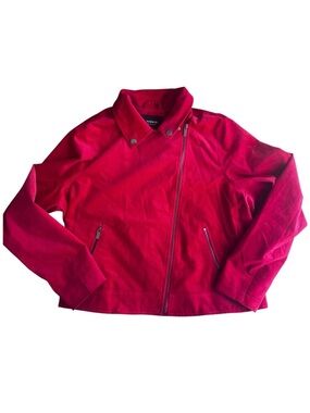 Torrid Red Moto Jacket Plus Size Zip Front Utility Coat Casual Biker Style Coat